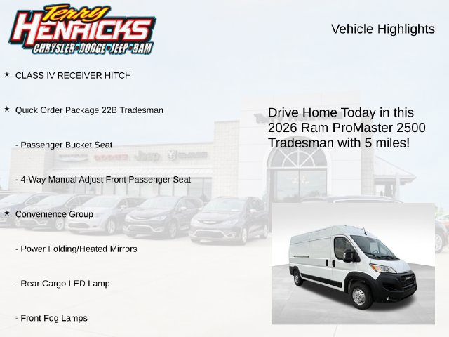 New 2026 RAM ProMaster 2500 w/ Convenience Group FWD image 4