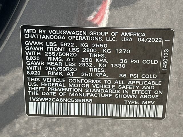 Used 2022 Volkswagen Atlas SE FWD image 32