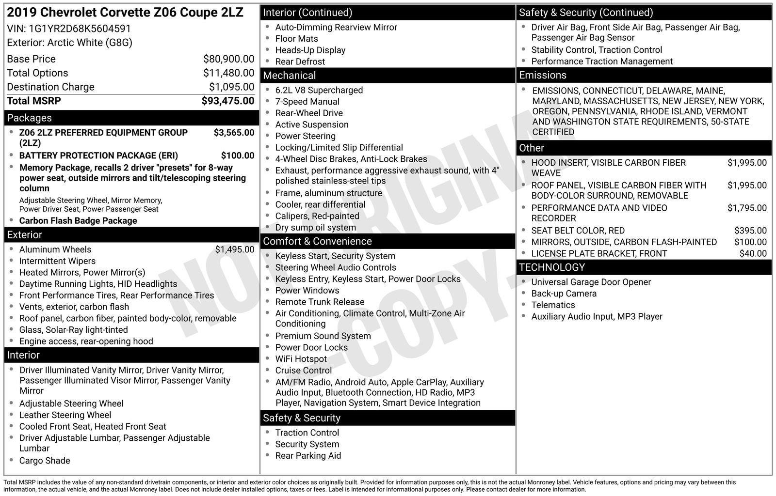 Used 2019 Chevrolet Corvette Z06 image 5