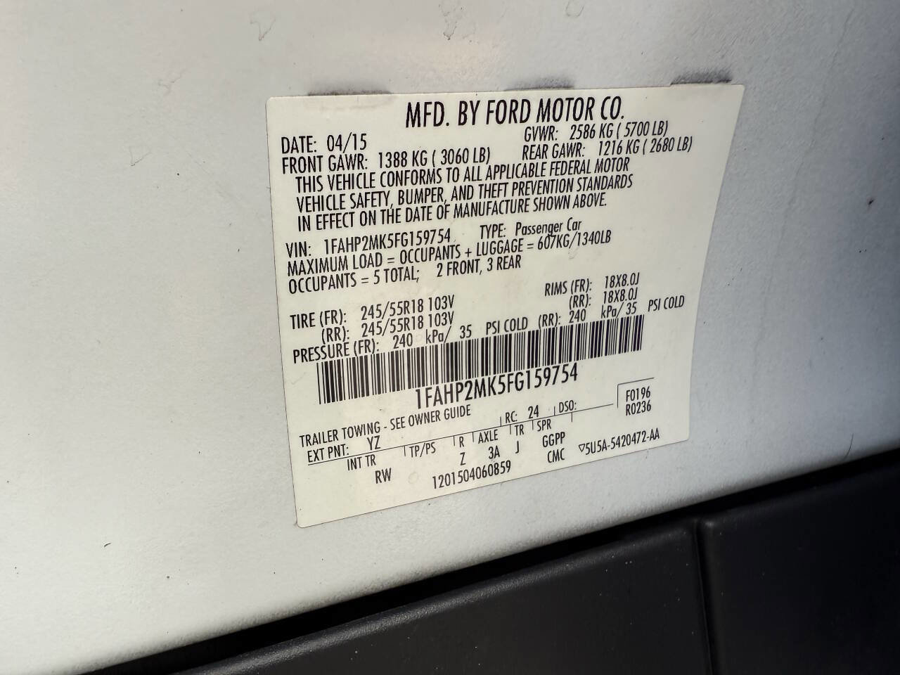 Used 2015 Ford Taurus Police Interceptor AWD image 35