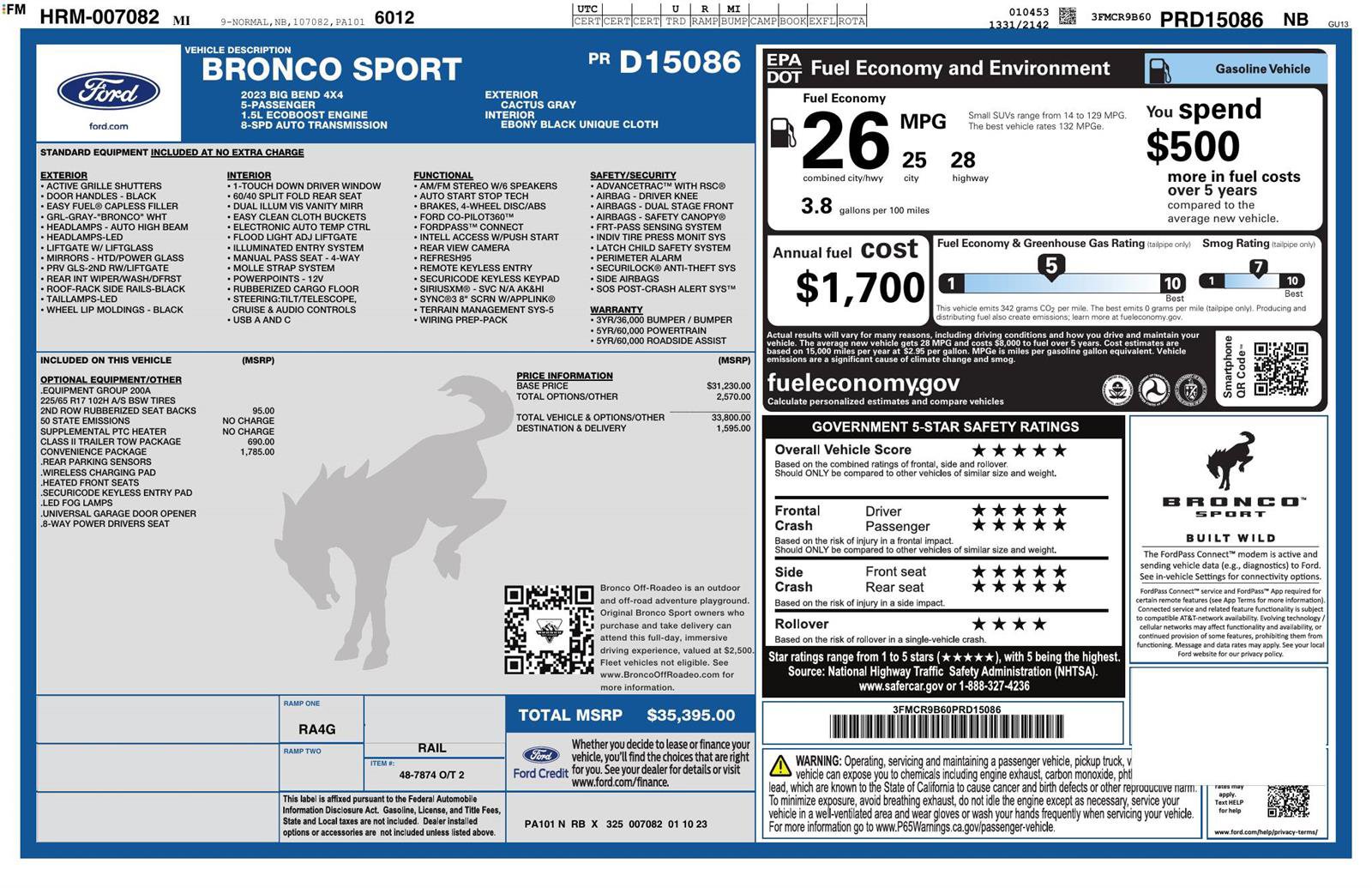 Used 2023 Ford Bronco Sport Big Bend w/ Convenience Package image 4