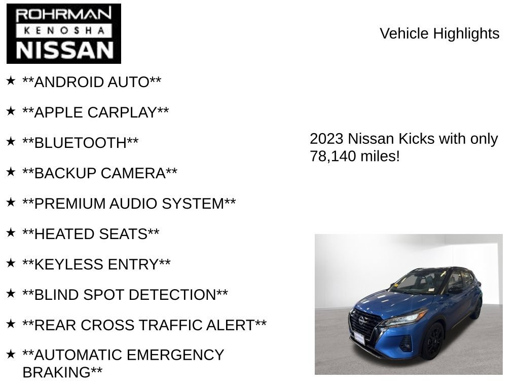 Used 2023 Nissan Kicks SR w/ SR Premium Package FWD image 8