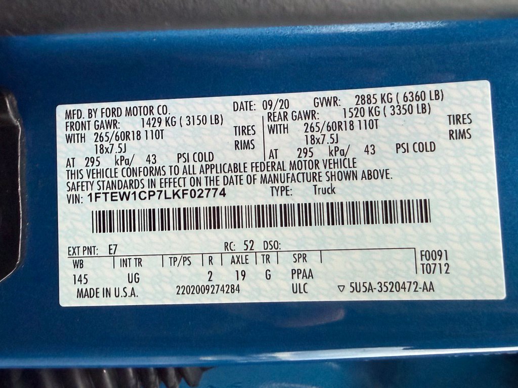 Used 2020 Ford F150 XLT w/ Equipment Group 302A Luxury RWD image 33