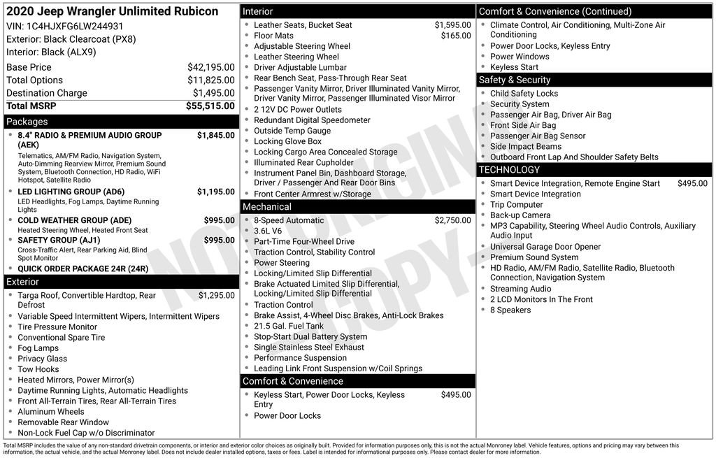 Certified 2020 Jeep Wrangler Unlimited Rubicon AWD/4WD image 13