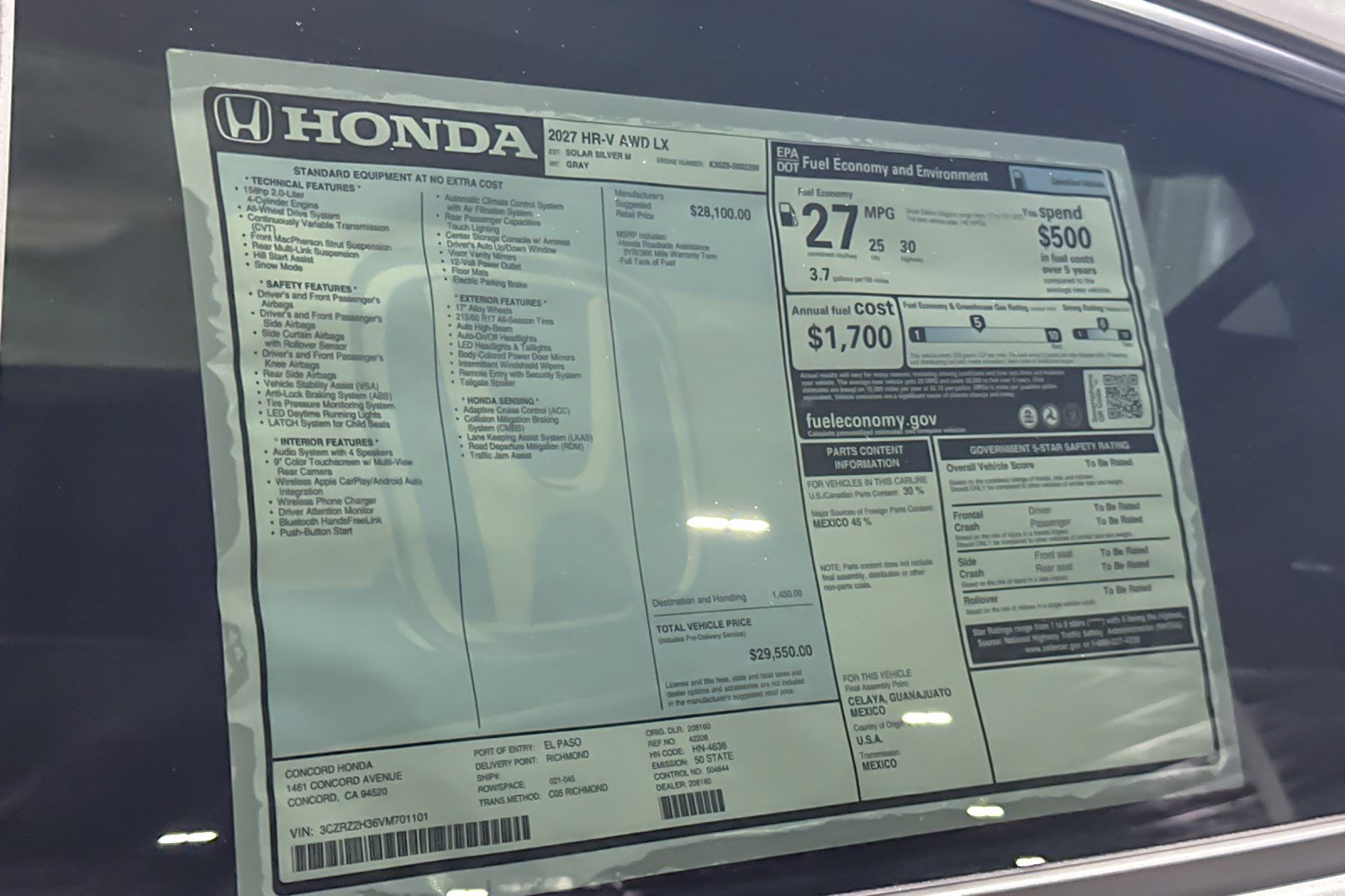 New 2027 Honda HR-V LX image 34