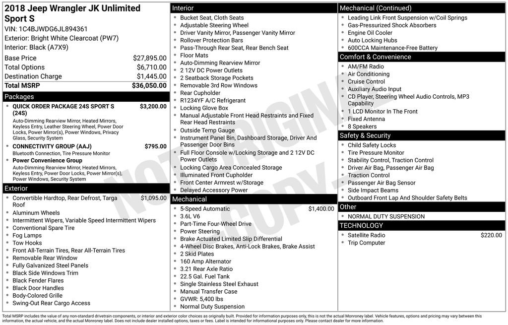 Used 2018 Jeep Wrangler Unlimited Sport S image 3