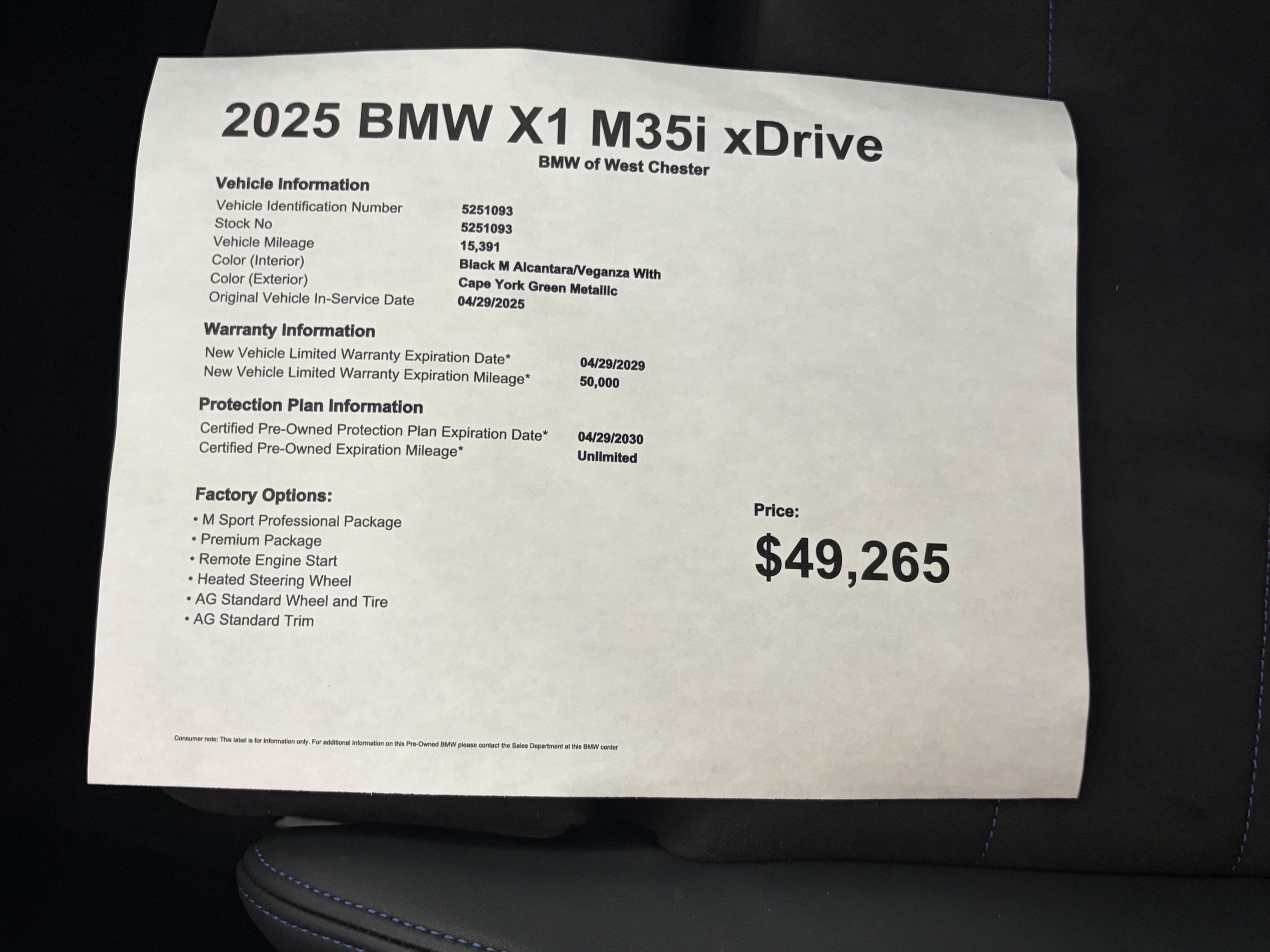 Certified 2025 BMW X1 M35i w/ Premium Package AWD/4WD image 19
