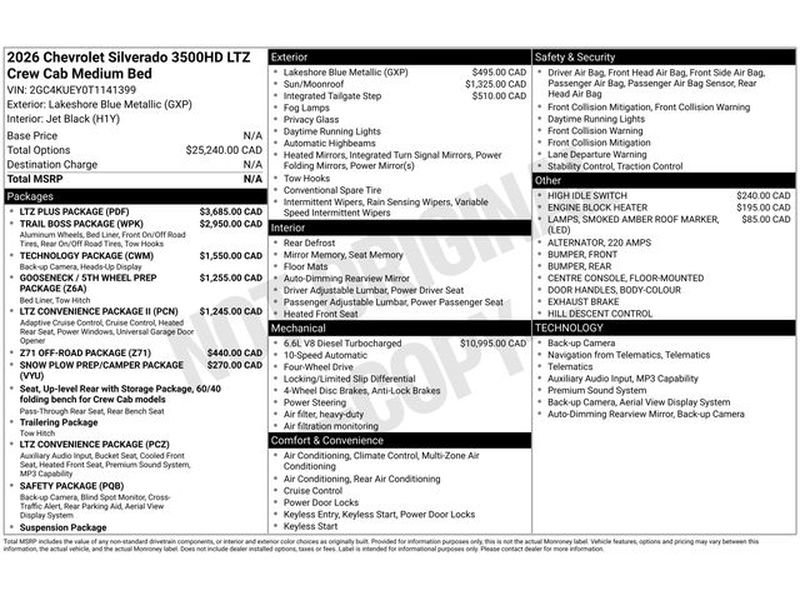New 2026 Chevrolet Silverado 3500 LTZ w/ LTZ Plus Package image 78