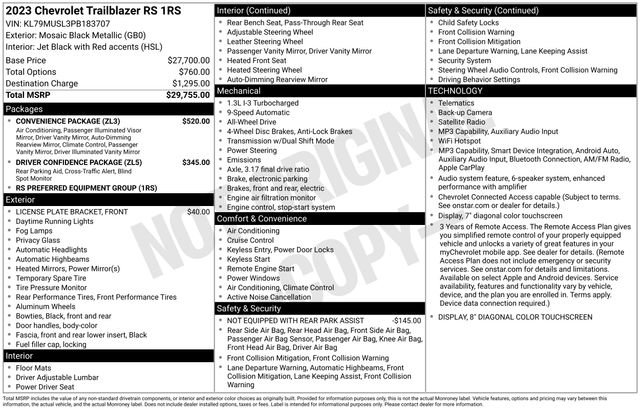 Certified 2023 Chevrolet TrailBlazer RS w/ Convenience Package image 41