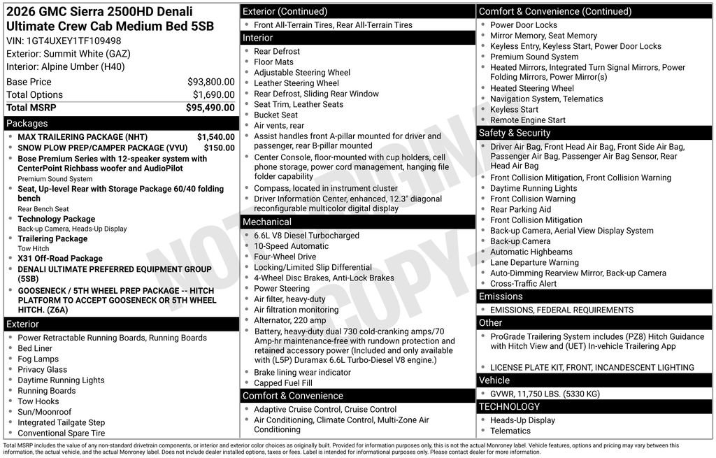 New 2026 GMC Sierra 2500 Denali Ultimate w/ Max Trailering Package image 5