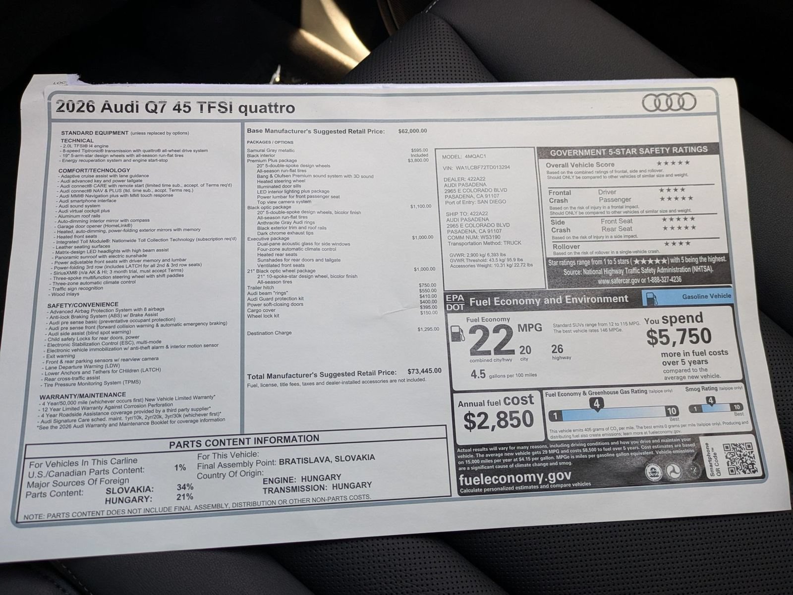 New 2026 Audi Q7 2.0T Premium Plus AWD/4WD image 18
