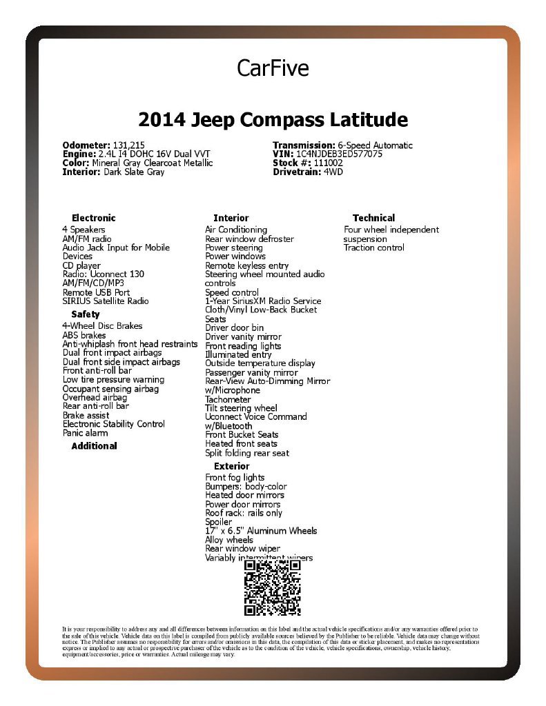 Used 2014 Jeep Compass Latitude AWD/4WD image 25