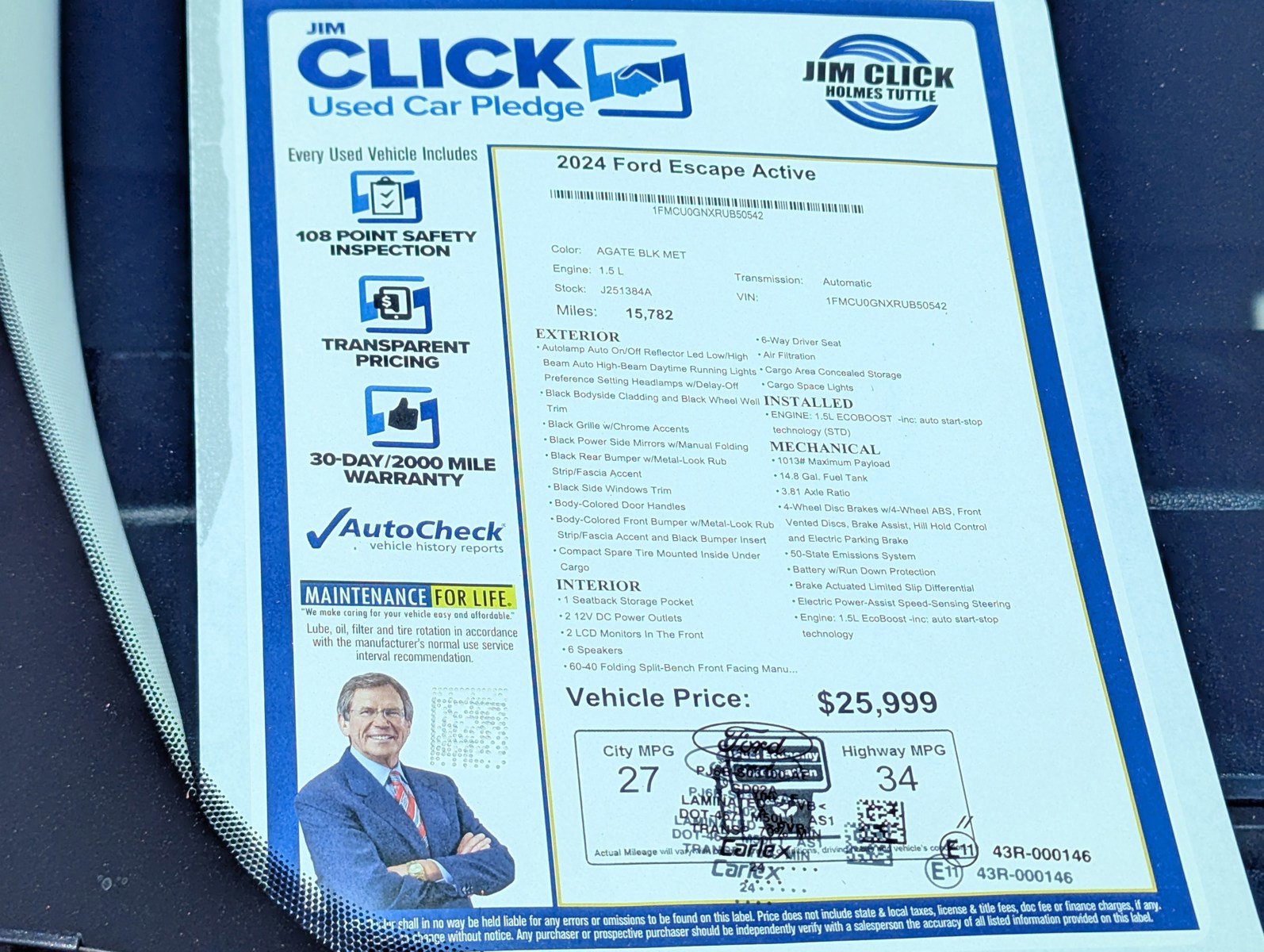 Certified 2024 Ford Escape Active FWD image 13