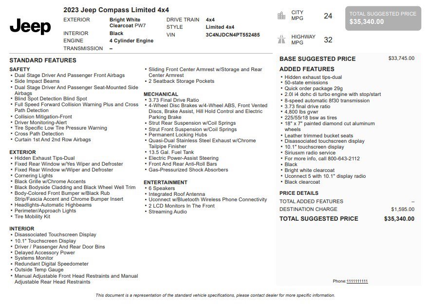 Used 2023 Jeep Compass Limited image 33