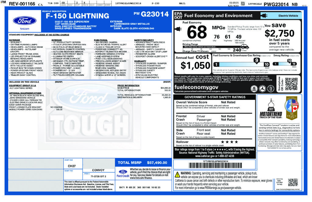 Used 2023 Ford F150 Lightning XLT AWD/4WD image 2