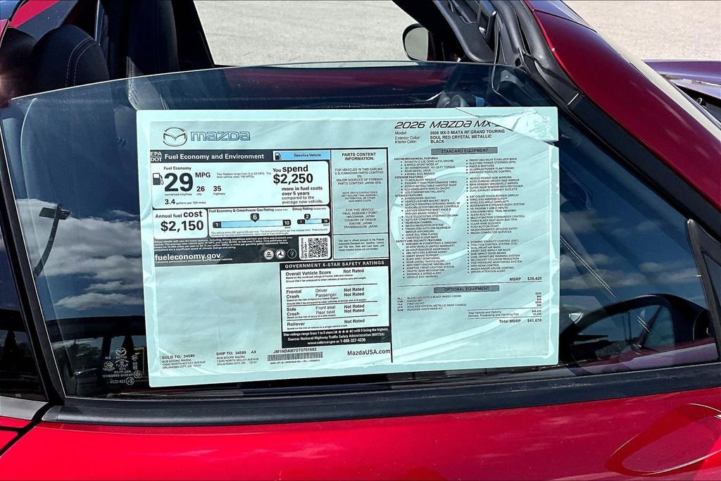 New 2026 MAZDA MX-5 Miata RF Grand Touring image 13
