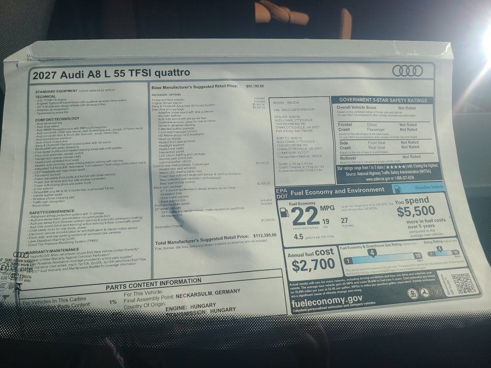 New 2027 Audi A8 L 3.0T AWD/4WD image 33
