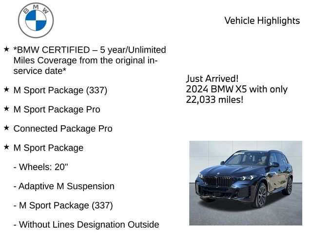 Certified 2024 BMW X5 xDrive40i w/ M Sport Package AWD/4WD image 10