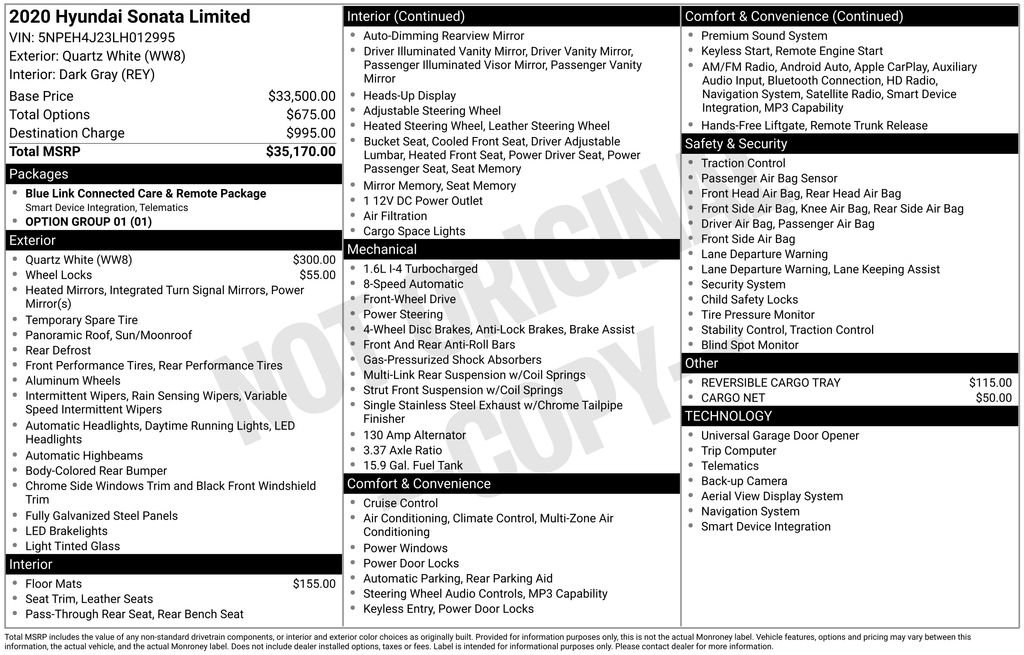 Used 2020 Hyundai Sonata Limited image 49