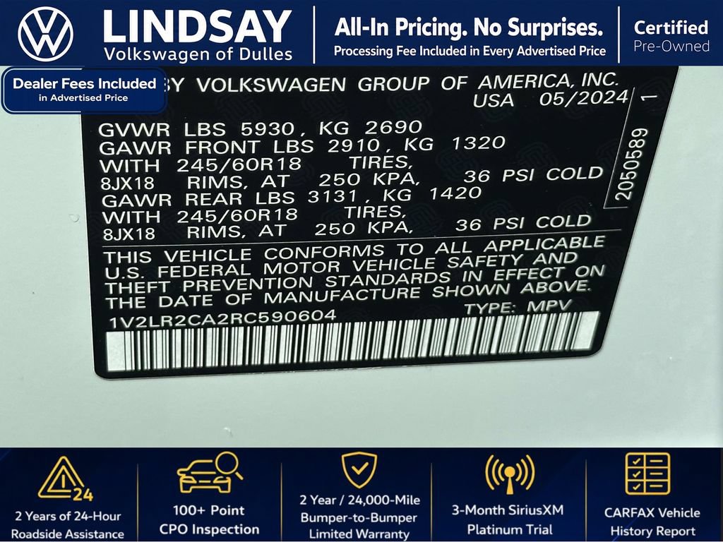 Used 2024 Volkswagen Atlas SE AWD/4WD image 29