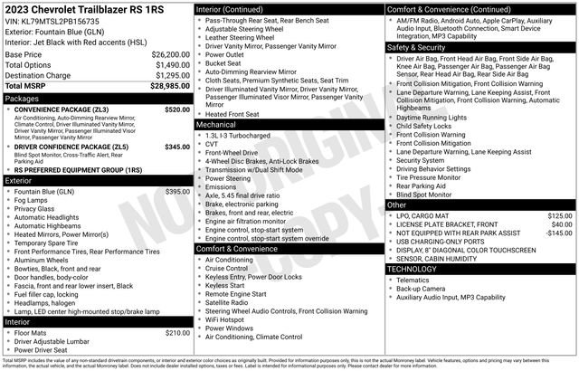 Certified 2023 Chevrolet TrailBlazer RS w/ Convenience Package image 36