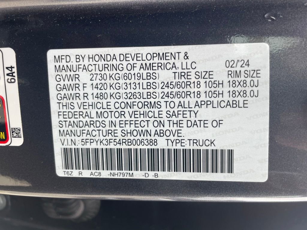 Used 2024 Honda Ridgeline RTL image 34