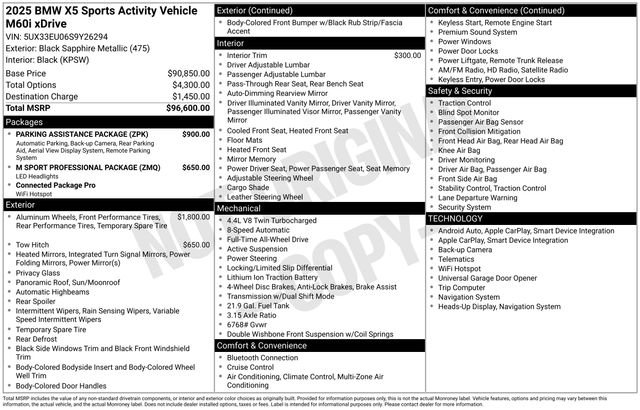 Used 2025 BMW X5 M60i w/ Parking Assistance Package image 2