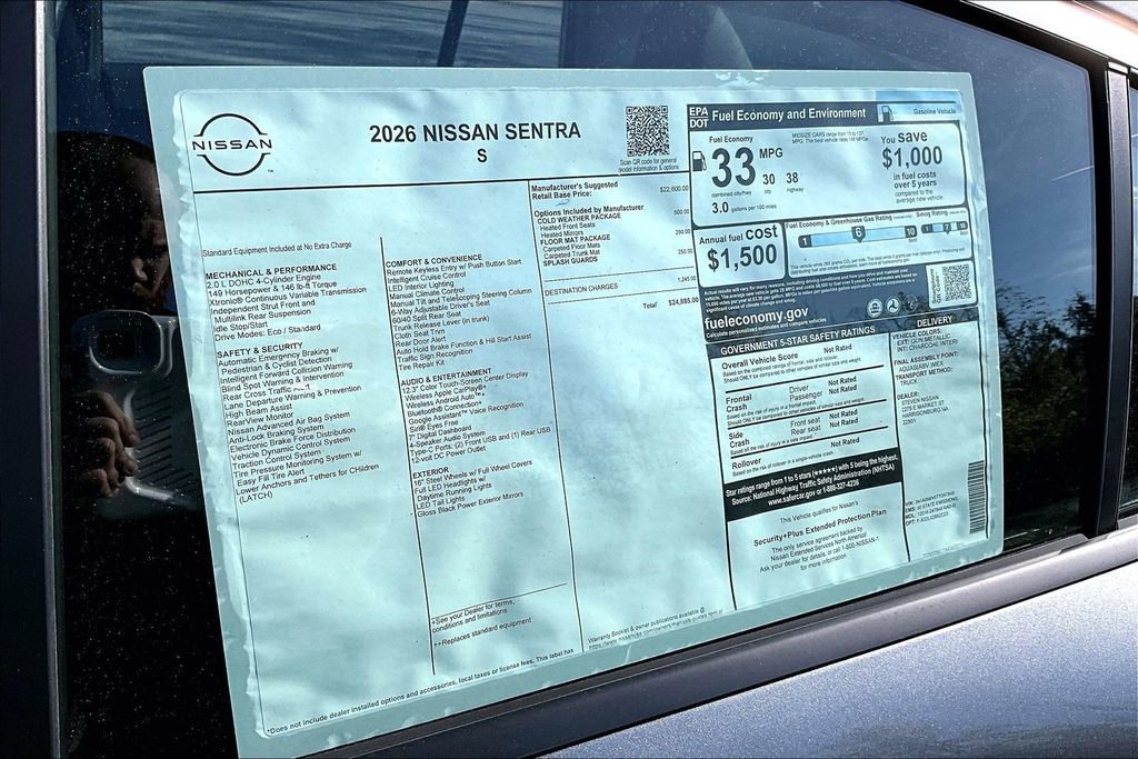 New 2026 Nissan Sentra S w/ S Cold Weather Package FWD image 12