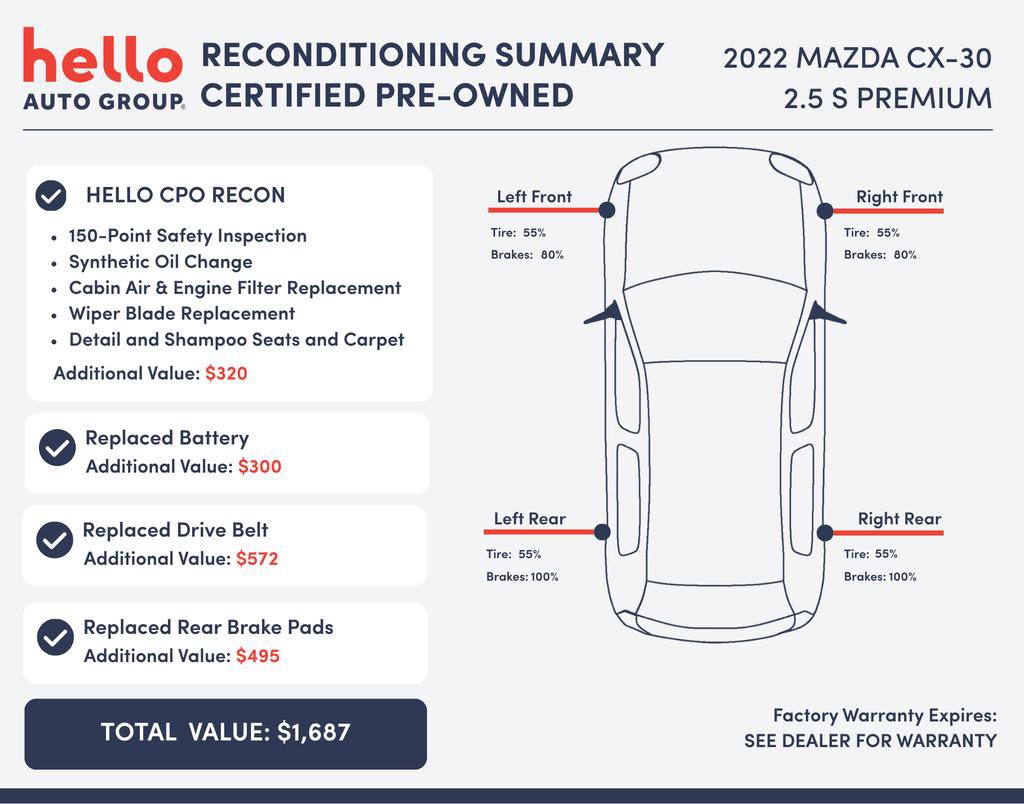 Certified 2022 MAZDA CX-30 AWD 2.5 S w/ Premium Package image 3