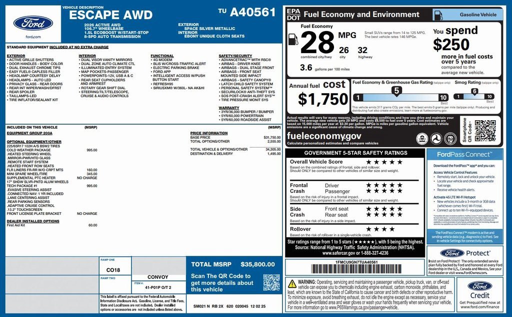 New 2026 Ford Escape Active w/ Tech Pack #1 image 2