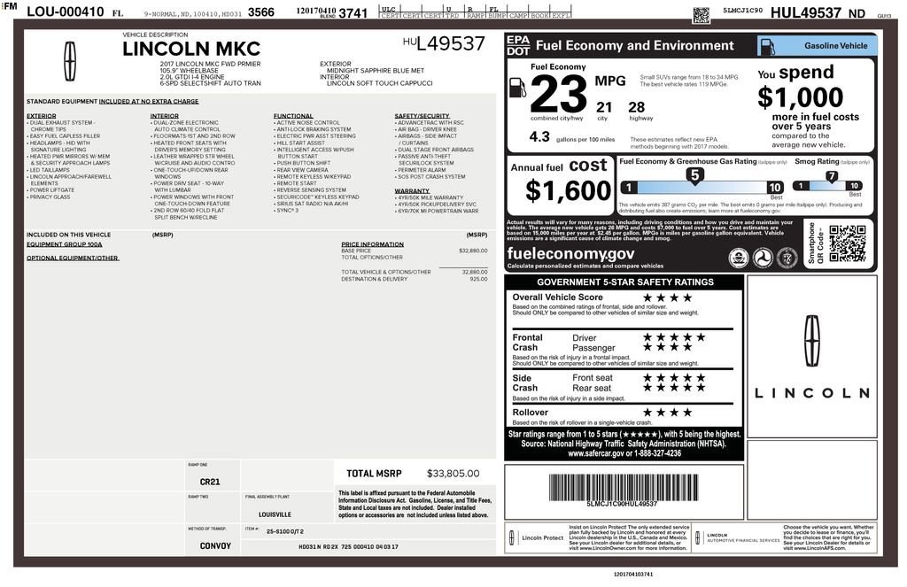 Used 2017 Lincoln MKC Premiere FWD image 39