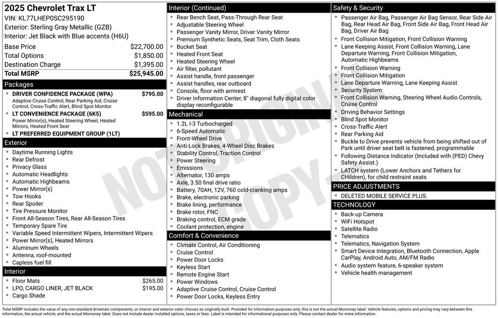 Used 2025 Chevrolet Trax LT w/ Driver Confidence Package FWD image 11