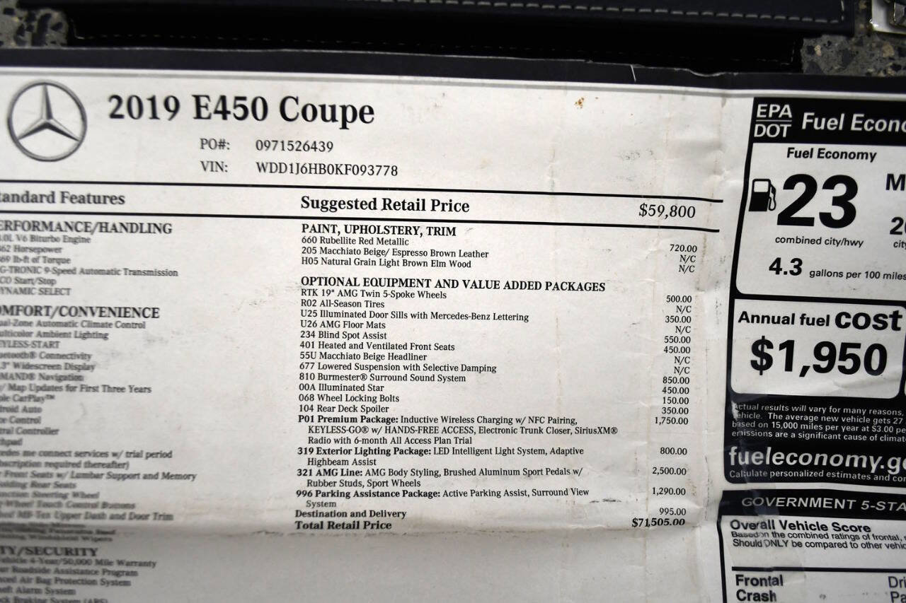 Used 2019 Mercedes-Benz E 450 E 450 2dr Coupe image 34