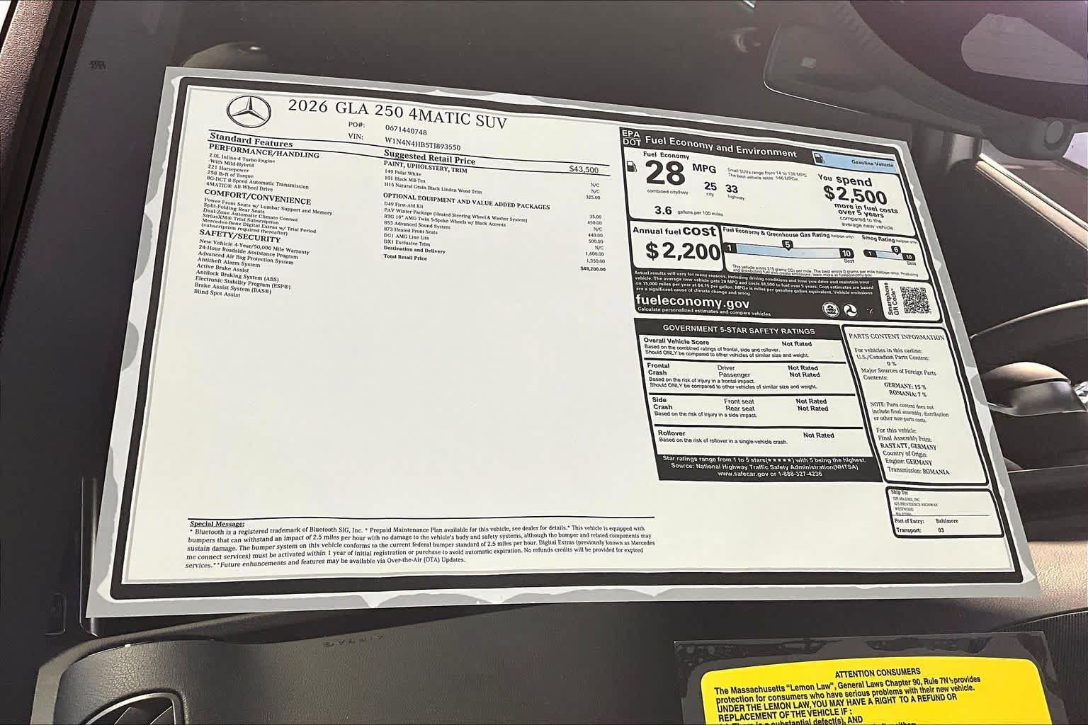 New 2026 Mercedes-Benz GLA 250 4MATIC image 18