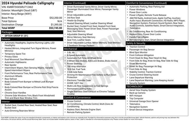 Used 2024 Hyundai Palisade Calligraphy image 54