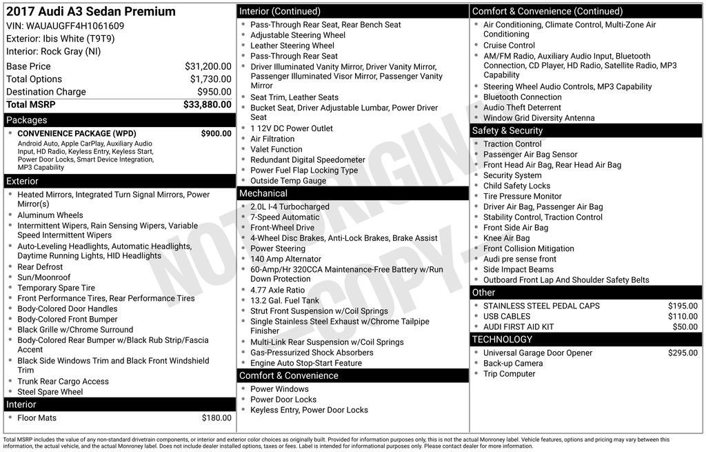 Used 2017 Audi A3 2.0T Premium w/ Convenience Package image 19