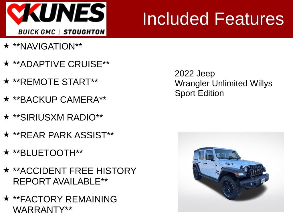 Used 2022 Jeep Wrangler Unlimited Sport AWD/4WD image 2