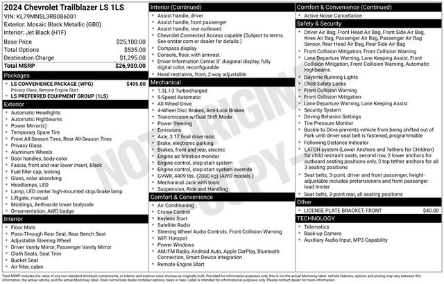 Used 2024 Chevrolet TrailBlazer LS w/ LS Convenience Package AWD/4WD image 5