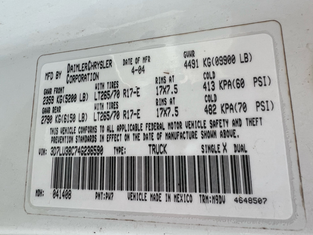 Used 2004 Dodge Ram 3500 Truck SLT w/ Trailer Tow Group image 77