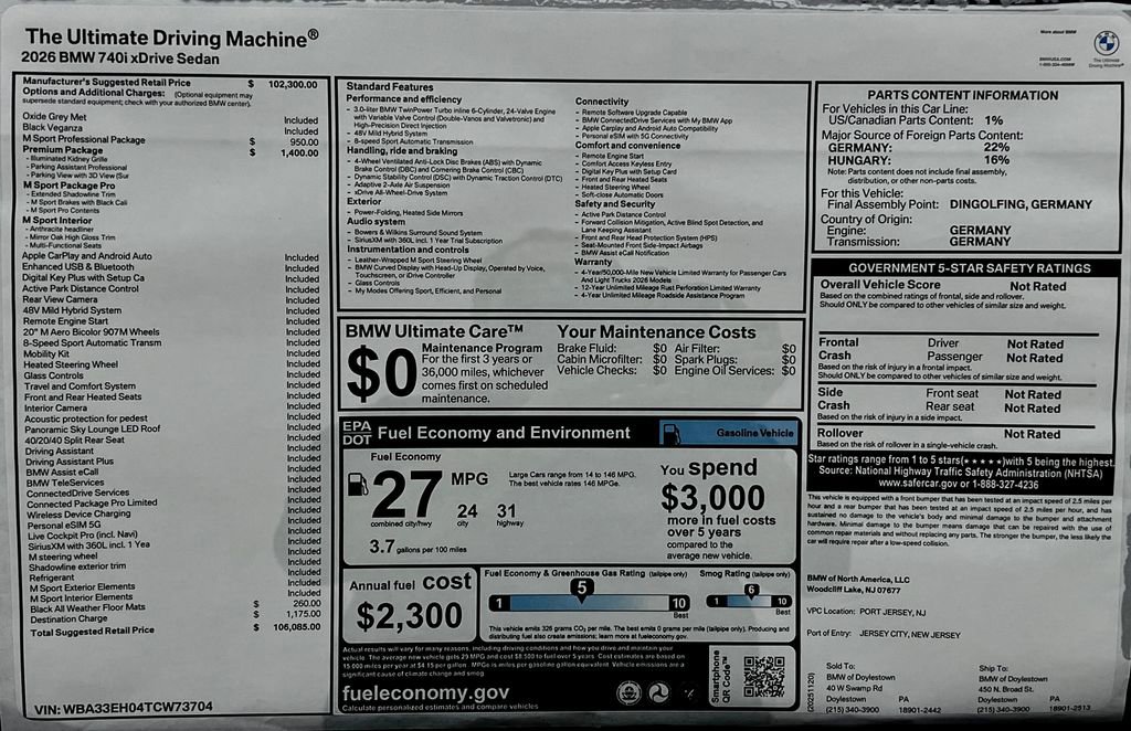New 2026 BMW 740i xDrive image 17