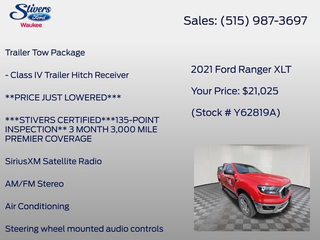 Used 2021 Ford Ranger XLT w/ Equipment Group 302A High AWD/4WD image 8
