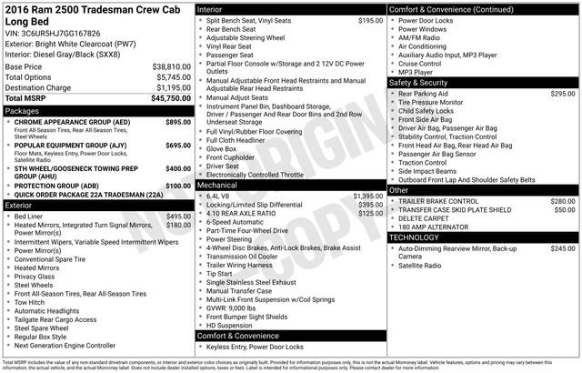 Used 2016 RAM 2500 Tradesman w/ Chrome Appearance Group image 15