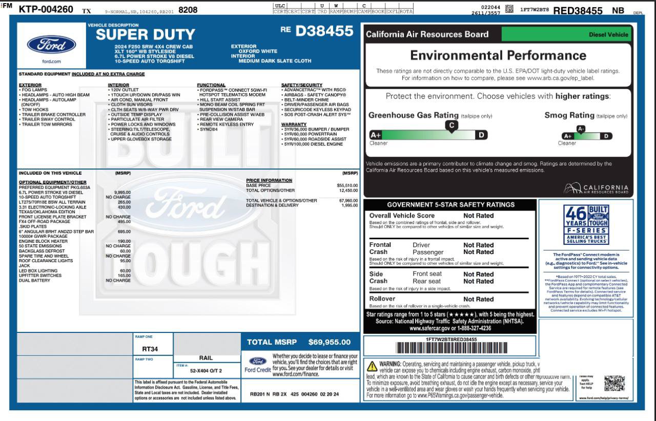 Used 2024 Ford F250 XLT w/ FX4 Off-Road Package AWD/4WD image 3