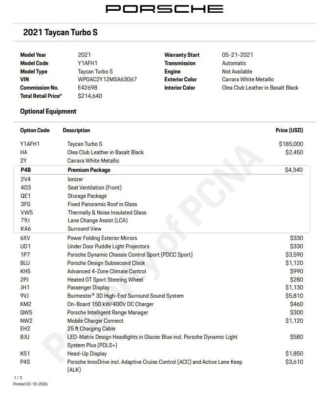 Certified 2021 Porsche Taycan Turbo S image 6