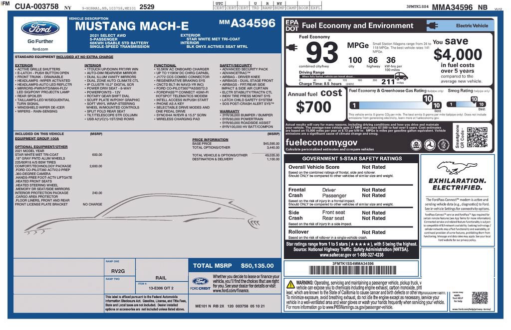 Used 2021 Ford Mustang Mach-E Select w/ Comfort/Technology Package AWD/4WD image 17