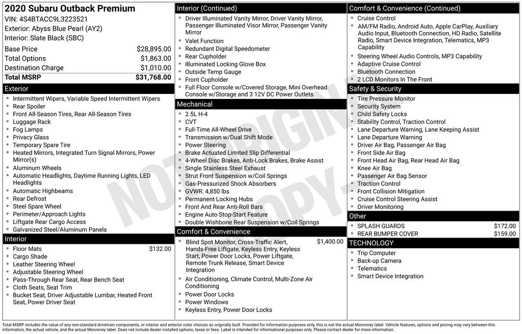 Used 2020 Subaru Outback Premium image 39