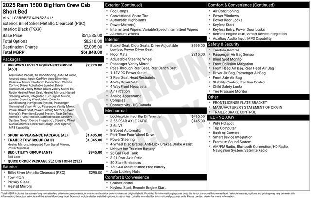 Used 2025 RAM 1500 Big Horn AWD/4WD image 18