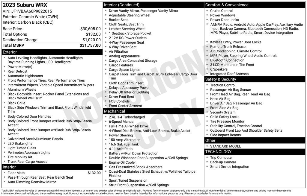 Used 2023 Subaru WRX image 6
