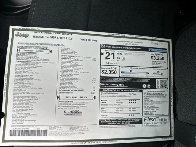 New 2026 Jeep Wrangler Sport S image 37