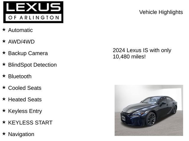 Certified 2024 Lexus IS 350 F Sport w/ Navigation Package AWD/4WD image 8